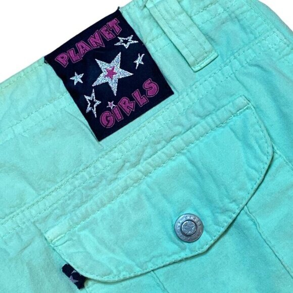 Y2K Planet Girls Mint‎ Green Mini Cargo Skirt Size 36 - Picture 5 of 8